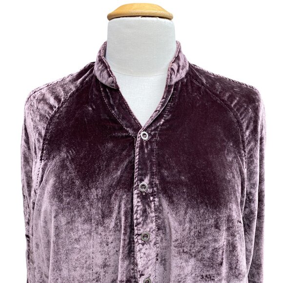 We The Free Summer Dream Velvet Whimsigoth Shirt Sz XS Brown Button Oversized - Picture 3 of 16